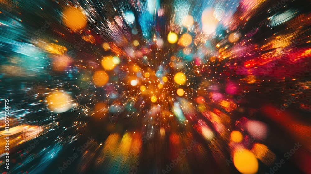 Poster 3d rendering of abstract blurred motion backgrounds in multiple colors