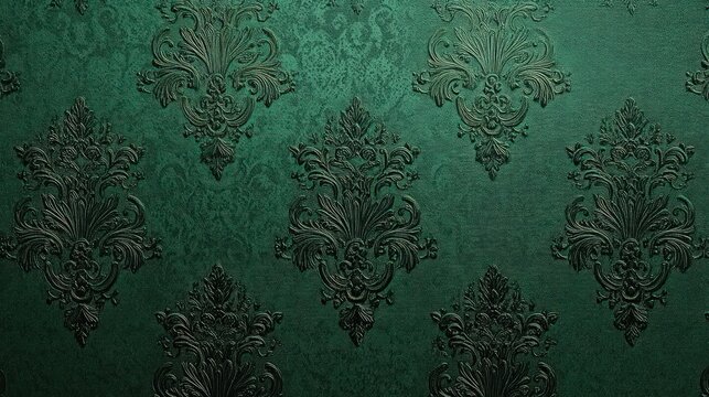 Fototapeta Rich emerald green background wallpaper with a subtle satin finish