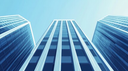 Conceptual Illustration Of Defense Department With Abstract Low Angle View Of Pentagon Symbolizing Military Protection And Power 3D Digital Art Glass Skyscraper