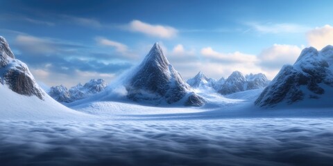 Obraz premium Winter hiking in the scenic mountains of Trolltunga, Winter hiking in scenic mountains