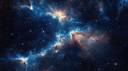 Obraz premium Beautiful dark blue space background featuring stars and nebula in a 3D cartoon rendering perfect as a space wallpaper Created through artificial intelligence