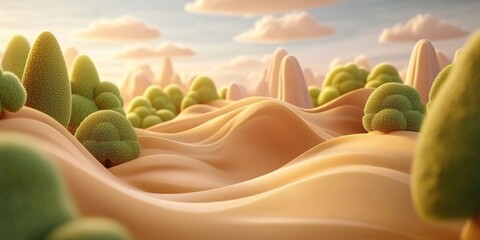 Sand dunes in a natural landscape setting, Natural landscape with sand dunes