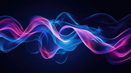 Abstract blue line art showcasing flowing light trails