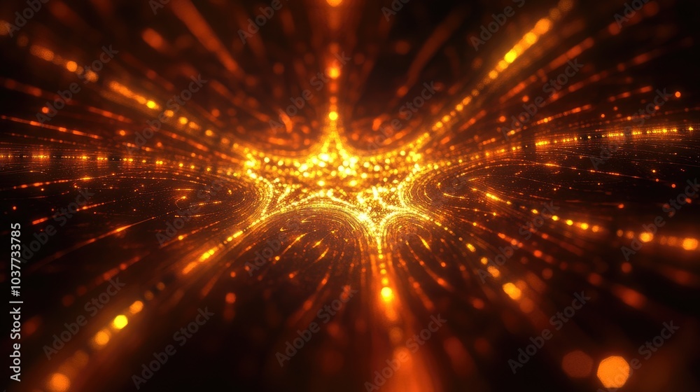 Poster 3d rendering of an abstract fractal illuminated background