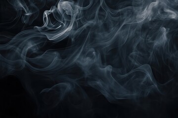 Obraz premium Subtle black smoke swirling on a deep dark background