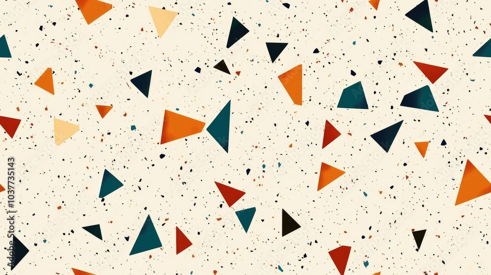 Poster seamless random triangle pattern suitable for surface design and print high quality illustration fea