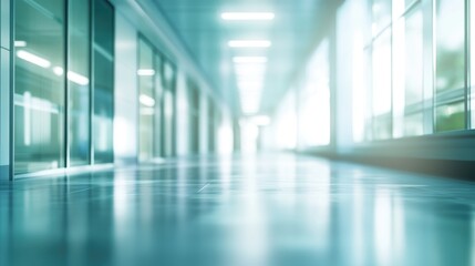 Obraz premium Abstract medical background featuring a blurred hospital interior 3D rendering
