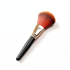 Black and Gold Makeup Brush Isolated on White Background