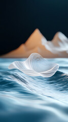 Translucent wave a serene blend of nature and artistry in an ethereal landscape