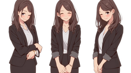 笑みを浮かべる可愛い日本人OL