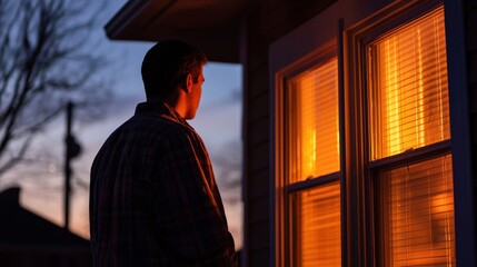 A homeowner reporting a burglary to the police, highlighting the emotional toll of property crime