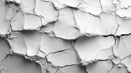 Obraz premium Cracked white surface with a textured pattern.