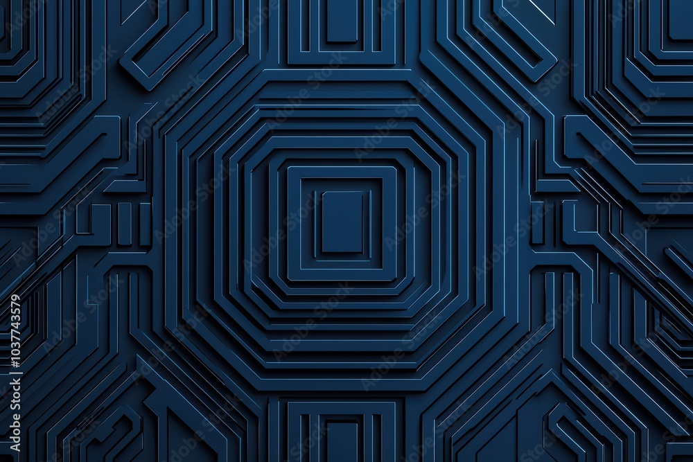 Poster abstract blue circuit board background with intricate patterns and textures.