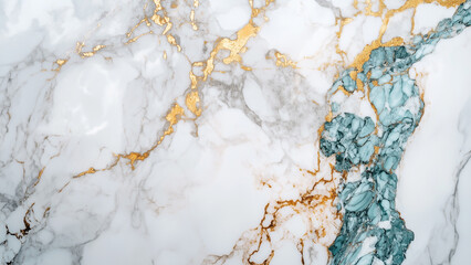 Luxurious Marble in David's Style: White, Turquoise, and Gold Accents