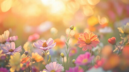 Floral Paradise: A Serene Tapestry of Blooms in Vibrant Hues