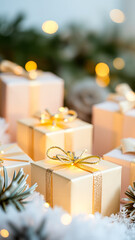 gold gift box decorated with sparkling lights