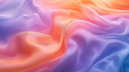 Fototapeta premium A soft, pastel-colored background with swirling, silk-like fabrics floating in the air, creating an ethereal and dreamy atmosphere