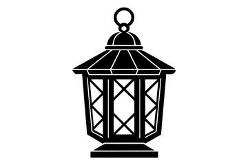 Islamic lantern light vector silhouette