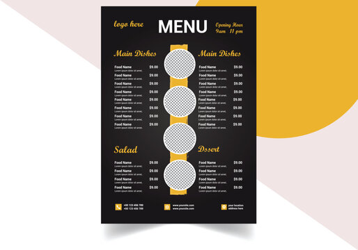 Beautiful food menu design template