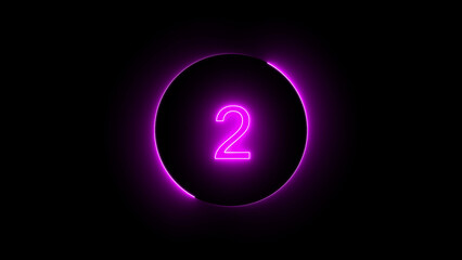 glowing number two