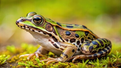 Fototapeta premium Macro close-up of Southern Leopard Frog