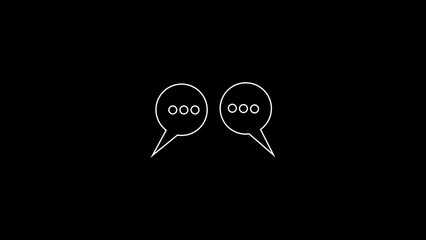 massege icon icon animation on black background	