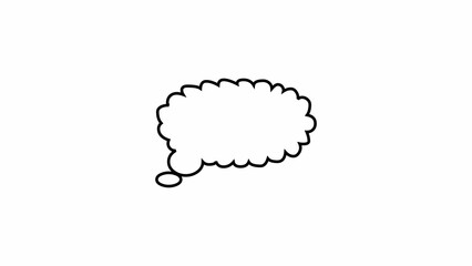 Speech balloon simple shape icon illustrations on white color background	