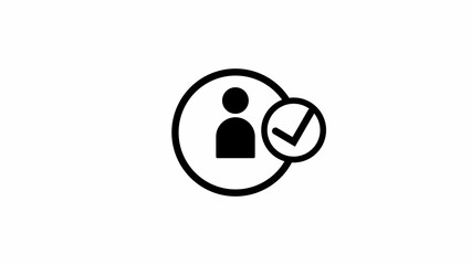 User profile Security icon. cross check mark illustrationon withe background	