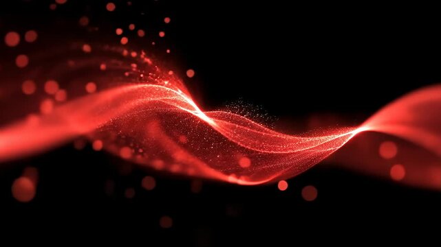 Vibrant Abstract Red Wave Motion Background in Slow Motion