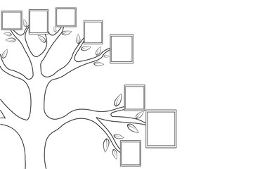 Friendship tree with photo frame isolated on white background. Decorative tree with frame for
decorations.