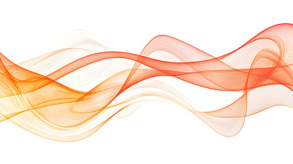 Smooth Abstract Waves in Red and Orange Tones, transparent bg