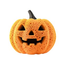 sponge cute pumpkin on isolated, white background, png	,  Halloween decor

