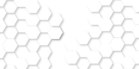Vector Minimal White Hexagonal Background. Luxury White Pattern. 3D Futuristic abstract honeycomb mosaic white background. geometric mesh cell texture. modern futuristic wallpaper.