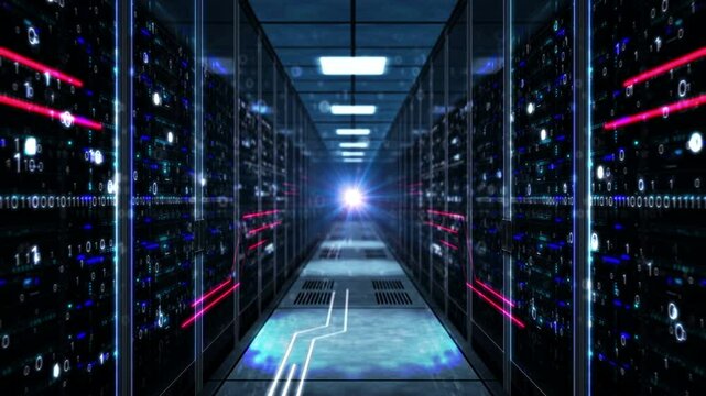 Motion Graphic Data Center Servers
