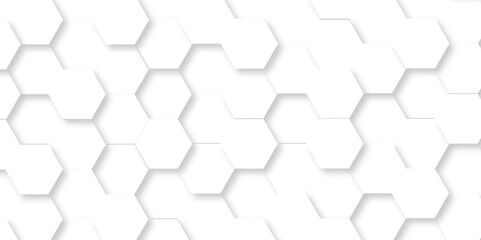 Vector Minimal White Hexagonal Background. Luxury White Pattern. 3D Futuristic abstract honeycomb mosaic white background. geometric mesh cell texture. modern futuristic wallpaper.