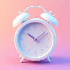 A 3D icon of a clock, symbolizing time management and organization, isolated against a soft gradient backdrop