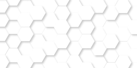 Naklejka premium Vector Minimal White Hexagonal Background. Luxury White Pattern. 3D Futuristic abstract honeycomb mosaic white background. geometric mesh cell texture. modern futuristic wallpaper.