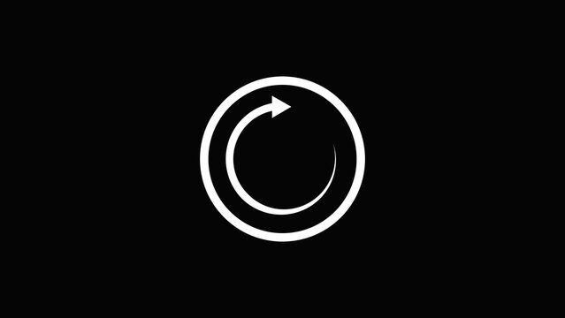 Refresh loading icon with black background	