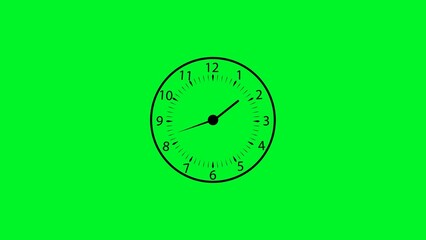 clock icon with moving arrows in 12 hour looping. clock illustration with withe background..