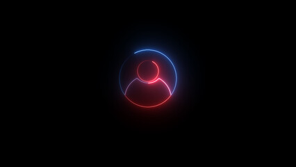 contact icon illustration black background	
