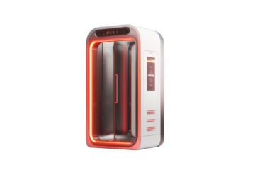 Modern Phone Booth Featuring Touchscreen Interface and Advanced Technology