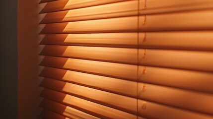 Obraz premium Sunlight filters through blinds, creating unique patterns that dance across the floor, adding warmth to the room.