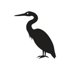 Ahinga bird silhouette vector style with white background.