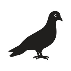 Dove silhouette vector style with white background.