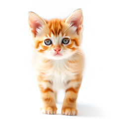 Kitten on white background.