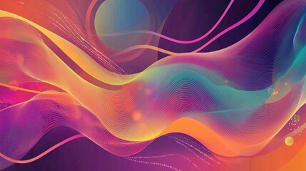 Obraz premium Abstract Vibrance: Waves and Circles in Colorful Harmony
