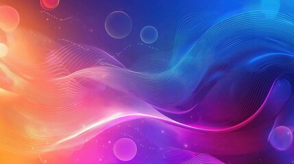 Fototapeta premium Abstract Vibrance: Waves and Circles in Colorful Harmony
