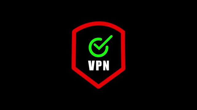 Animated VPN symbol with Shield Icon.  Animated VPN symbol with Shield Icon. 