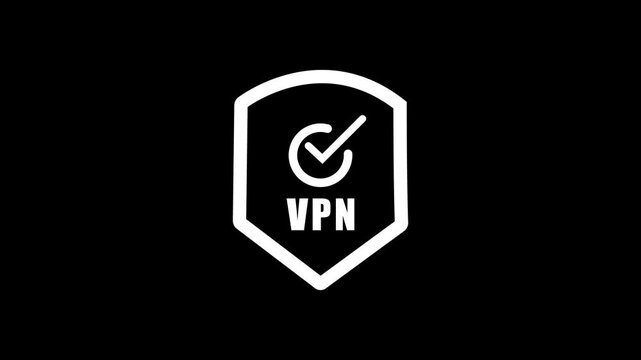 Animated VPN symbol with Shield Icon.  Animated VPN symbol with Shield Icon. 