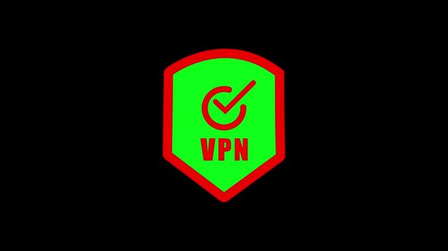 Animated VPN symbol with Shield Icon.  Animated VPN symbol with Shield Icon. 